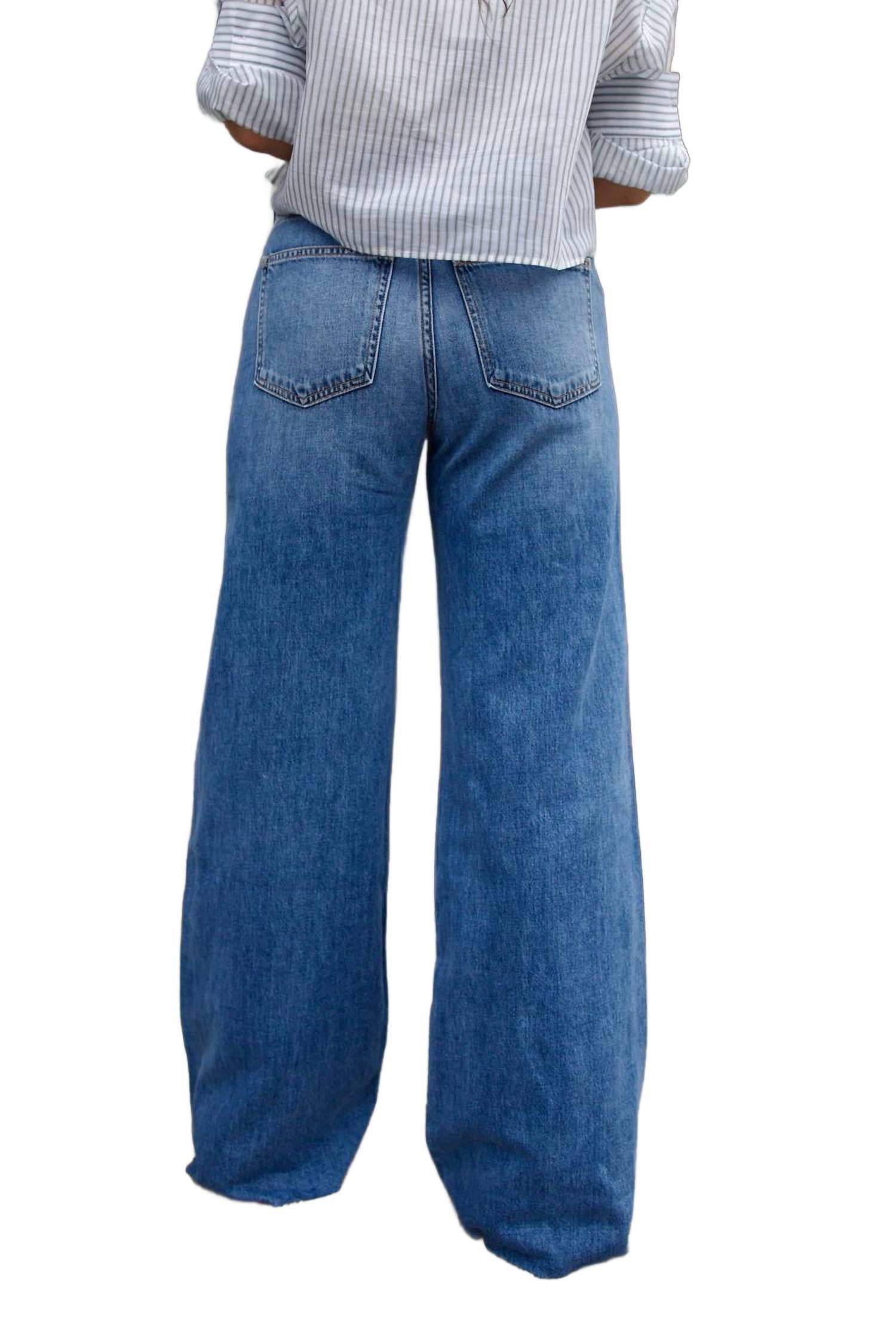 Kasey Mid Rise Wide Leg Jean In Dusty Glare