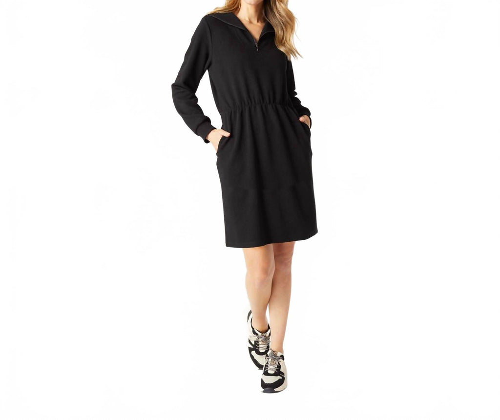 Lyla Long Sleeve Dress With Pockets In Black