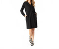 Lyla Long Sleeve Dress With Pockets In Black
