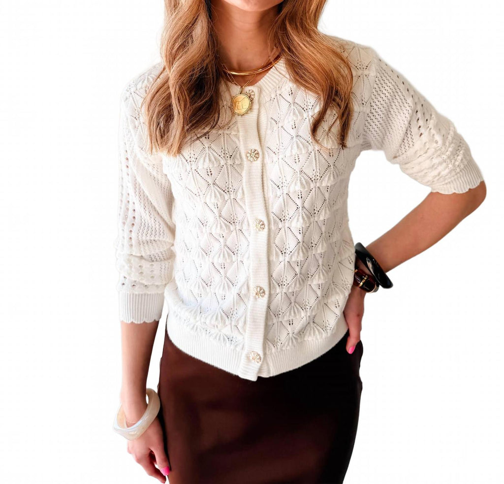 Heirloom Knit Cardigan In Ivory
