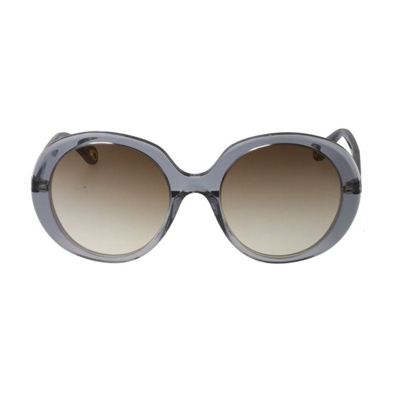 Chloe Sunglasses Square Full Rim, Shiny Grey Frame And Brown Gradient Lens Ch0007S003