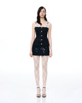 Seilena 3D Floral Sequin Mini Suits - Black