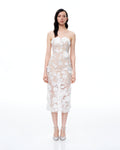 Lysandra 3D Floral Embroidered Maxi Dress - White
