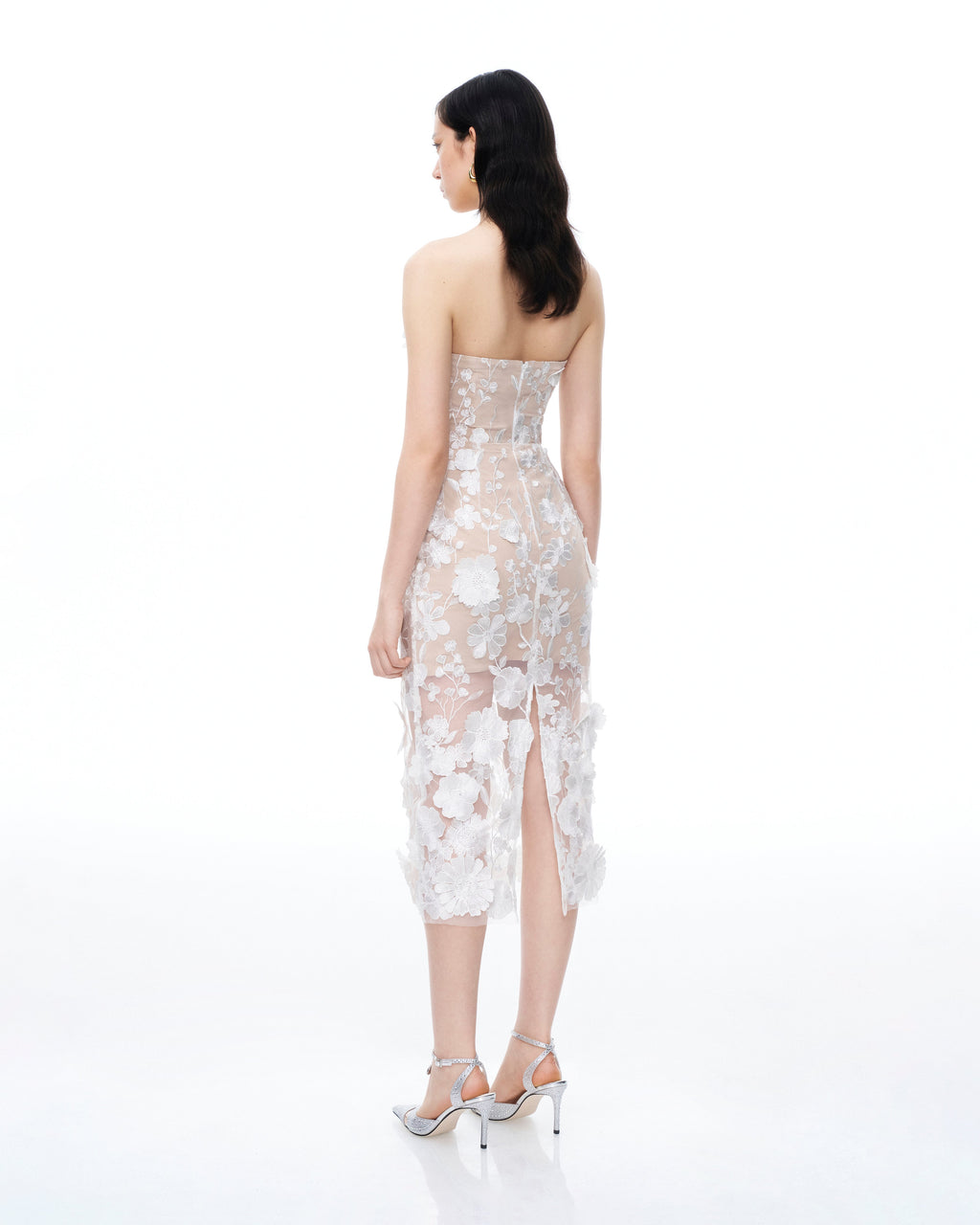 Lysandra 3D Floral Embroidered Maxi Dress - White
