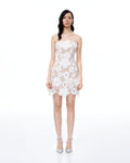 Leander Embroidered Lace Mini Dress - White