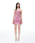 Seraphim Floral Embroidered Mini Dress - Rose Red