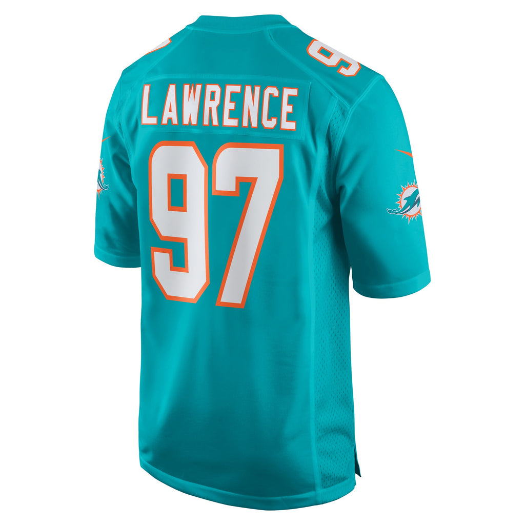 Miami Dolphins Rashard Lawrence Aqua Team Game Jersey