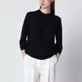 Toteme Bewn Fine Crewneck Sweater In Wool And Silk, Black Women