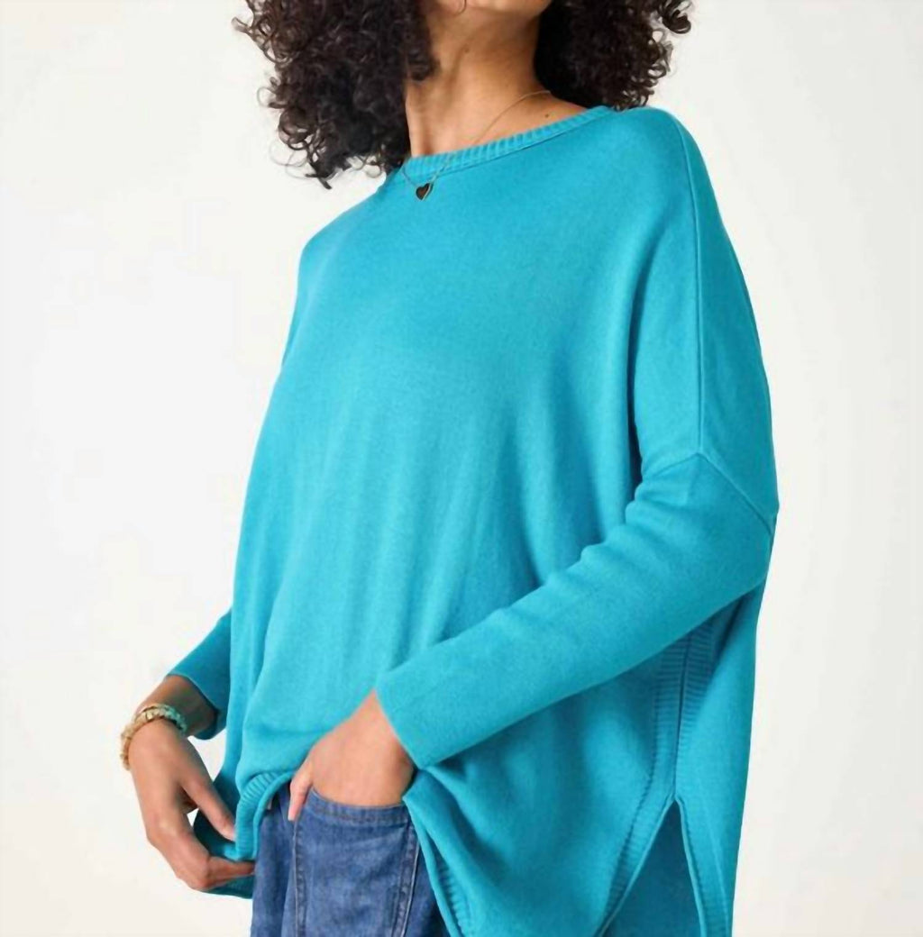 Catalina V-Neck Sweater - Petite In Teal