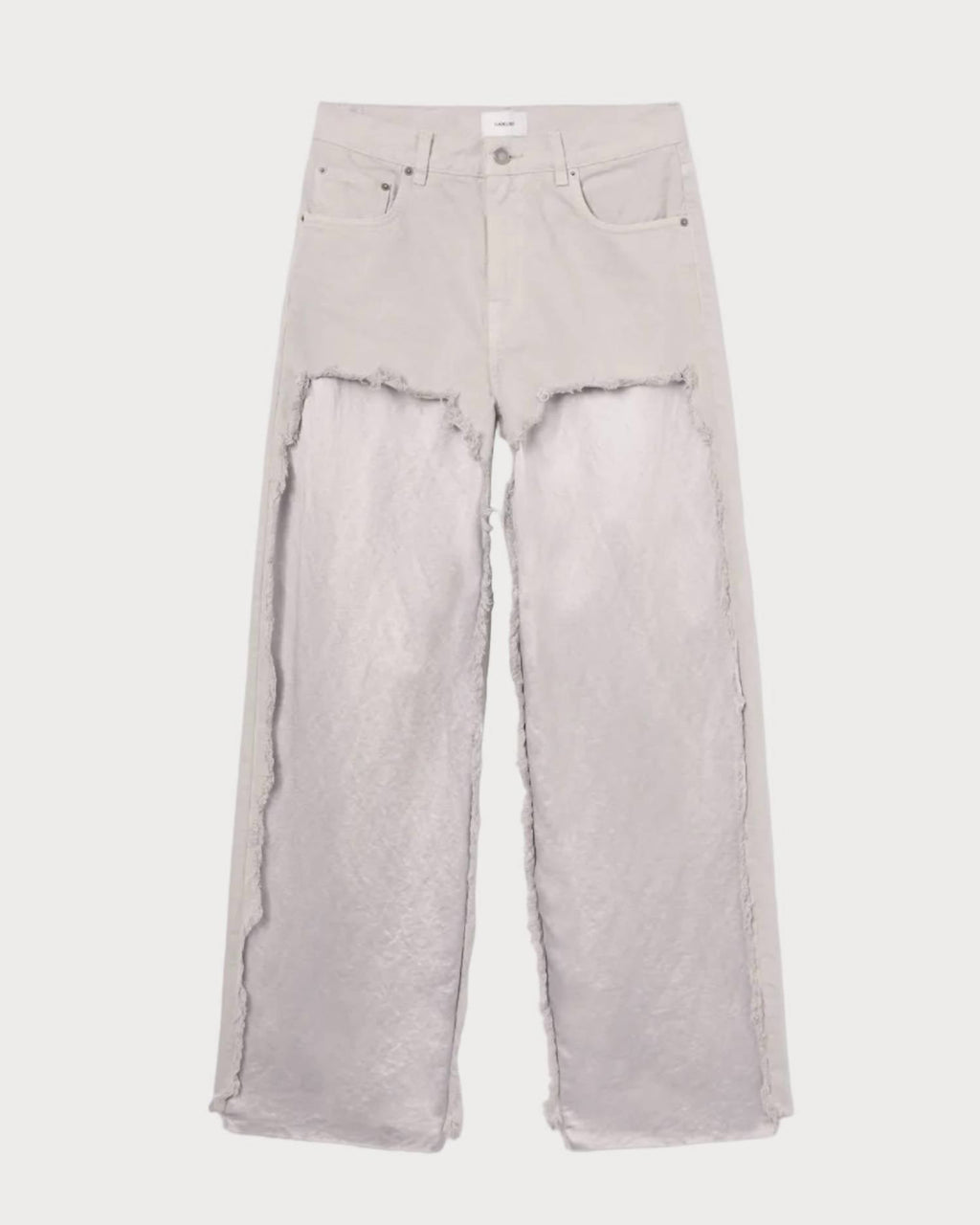 Bonnie Satin Bull Jean In Ice Grey