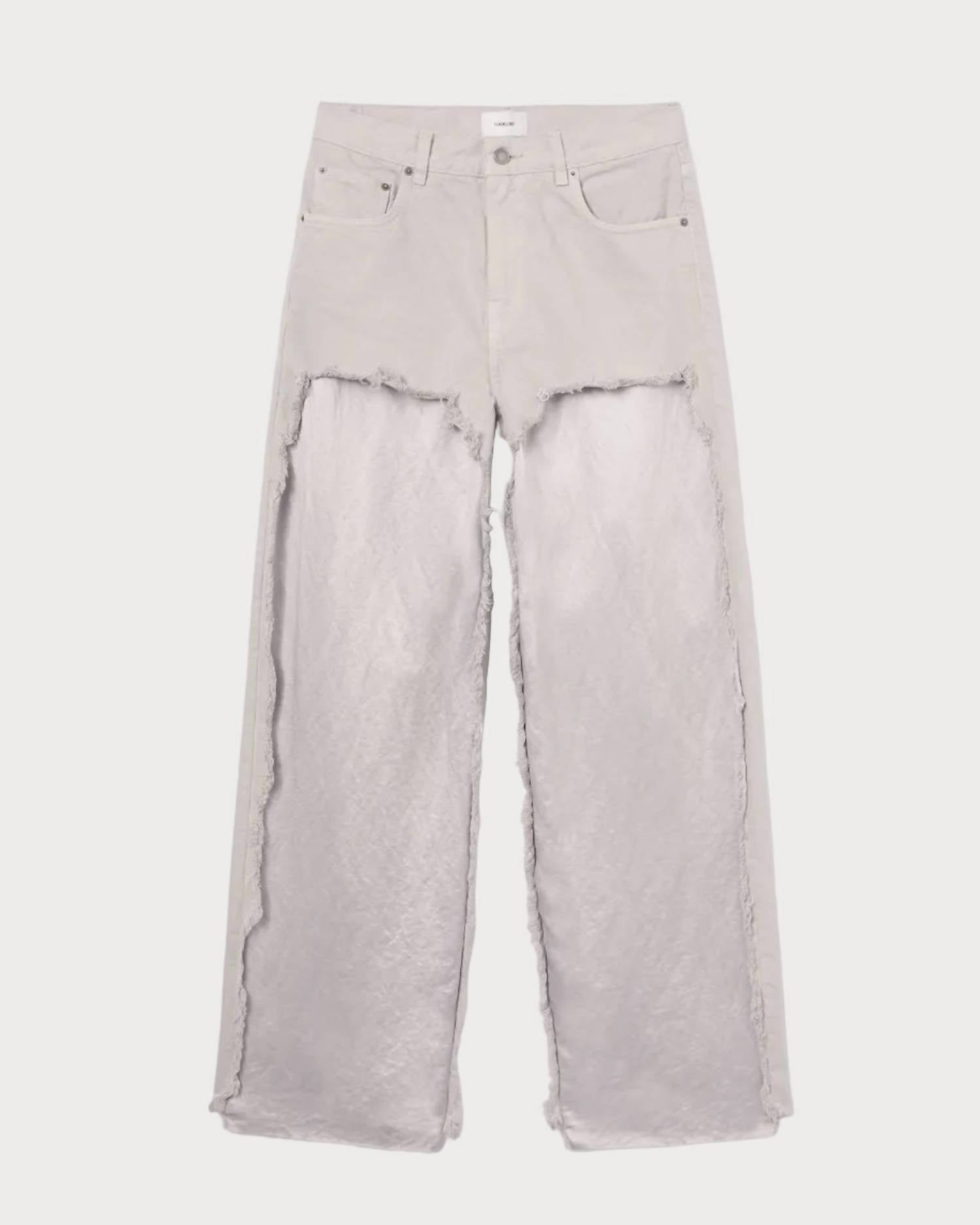 Bonnie Satin Bull Jean In Ice Grey