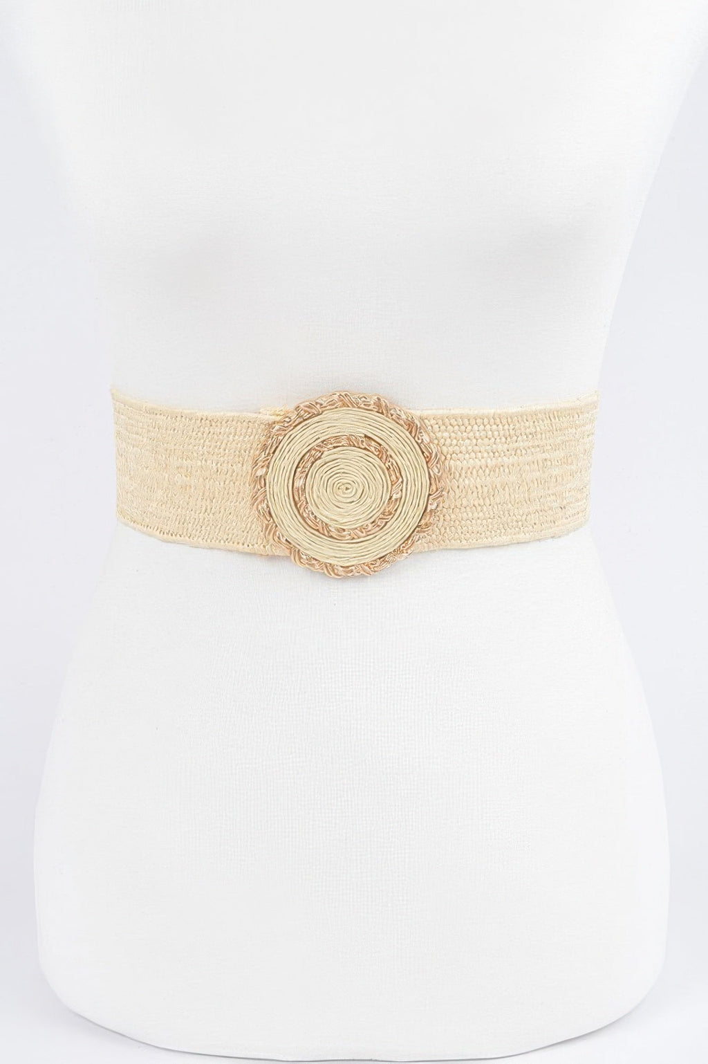 Faux Straw Elastic Belt