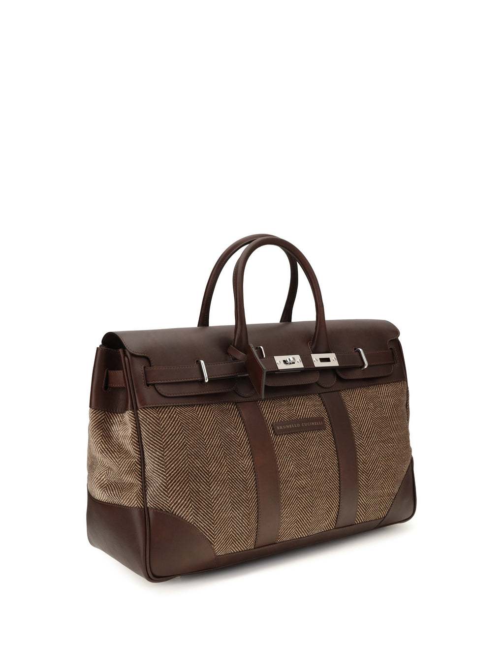 Brunello Cucinelli Men Travel Bag In Leather And Fabric