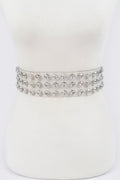 Multi Large Stone Clear Waist Belt