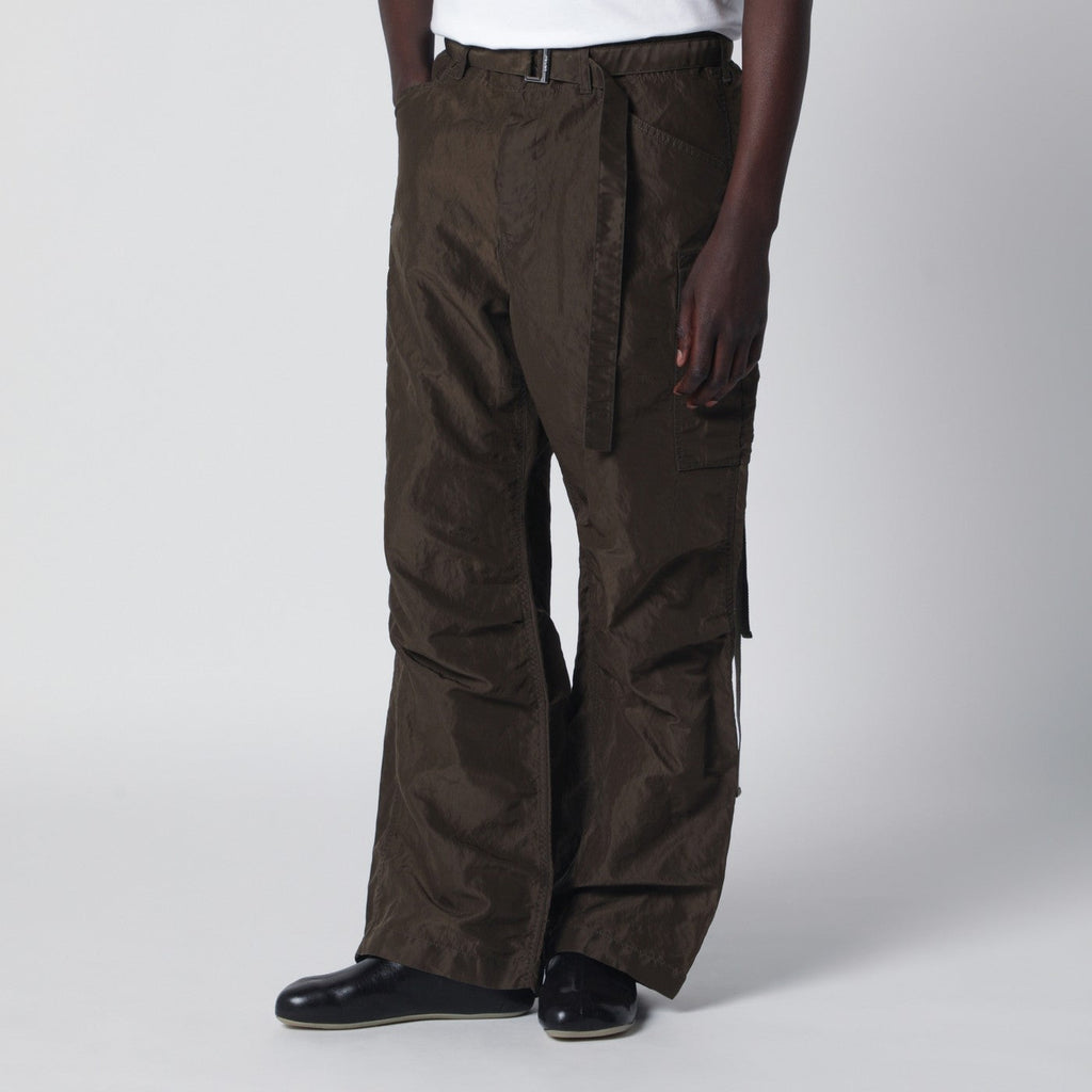 Sacai Khaki Green Nylon Cargo Trousers Men