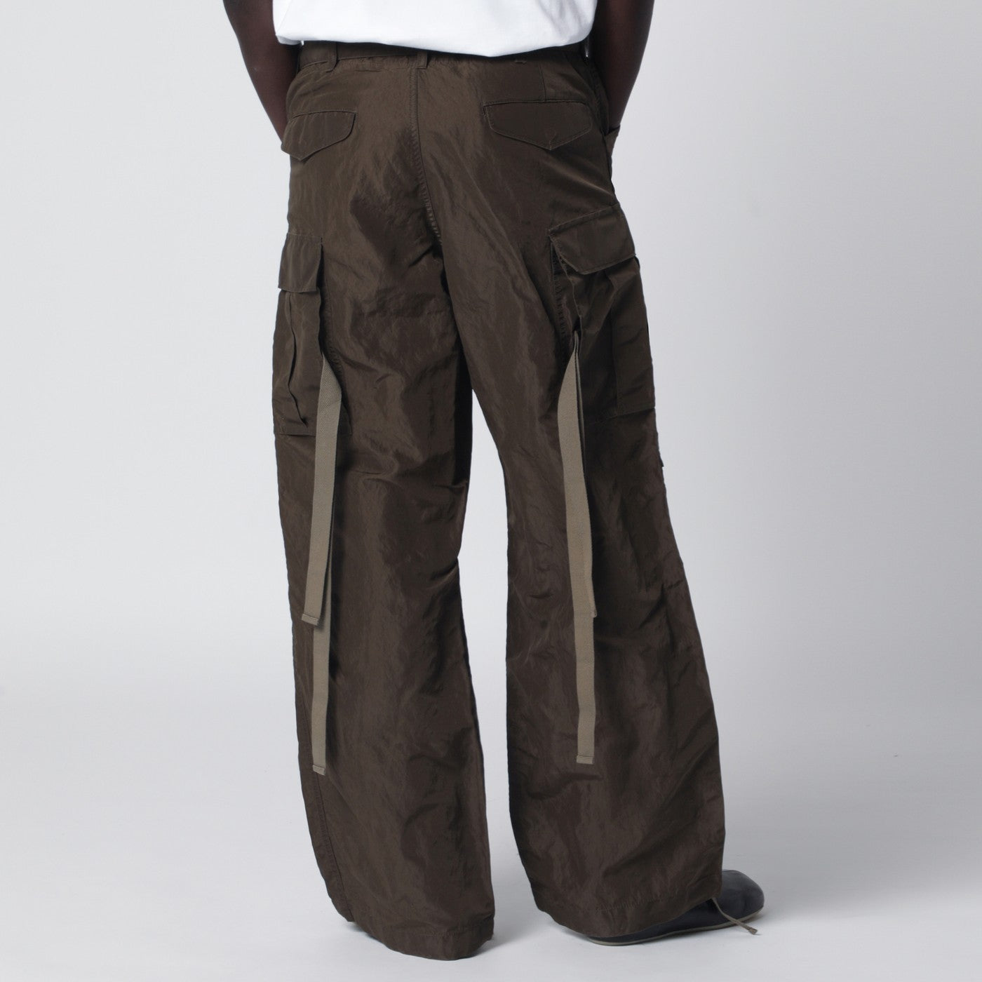 Sacai Khaki Green Nylon Cargo Trousers Men