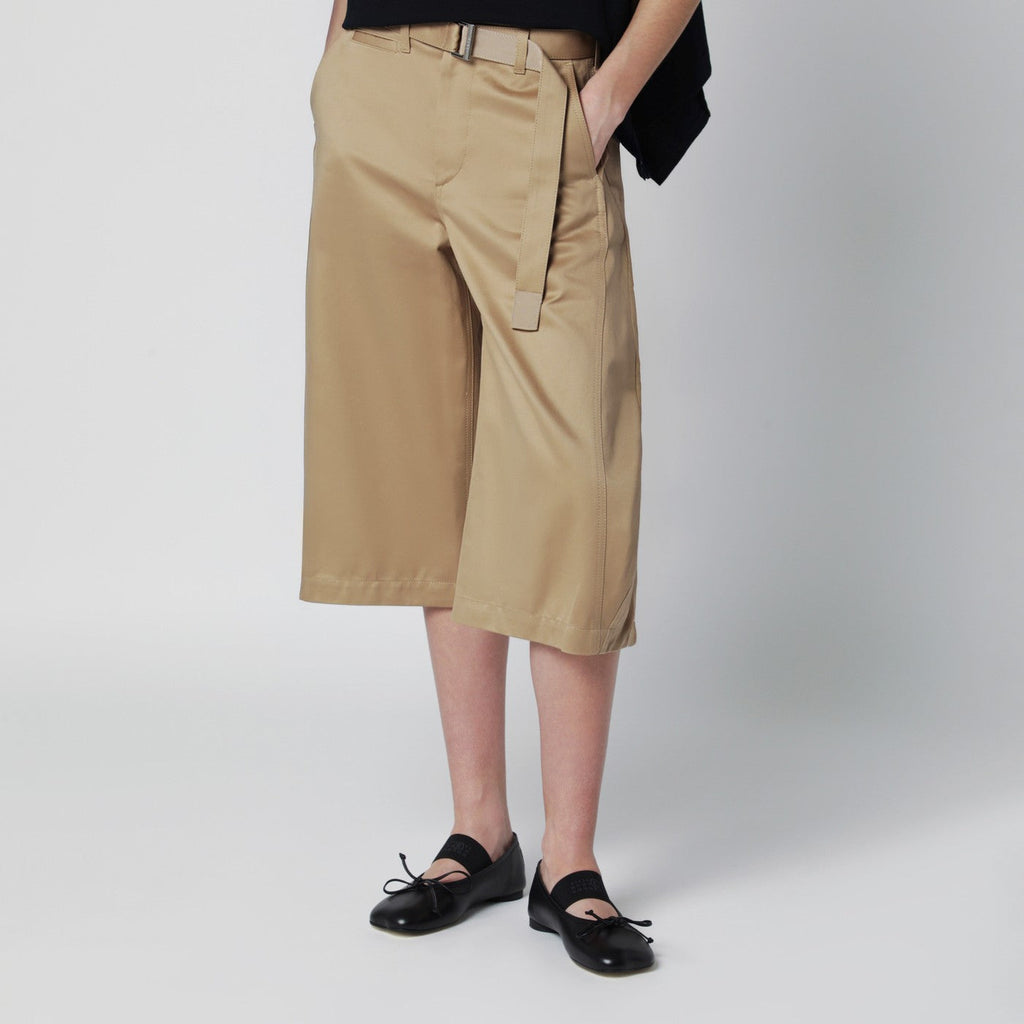 Sacai Beige Cotton Chino Bermuda Shorts Women