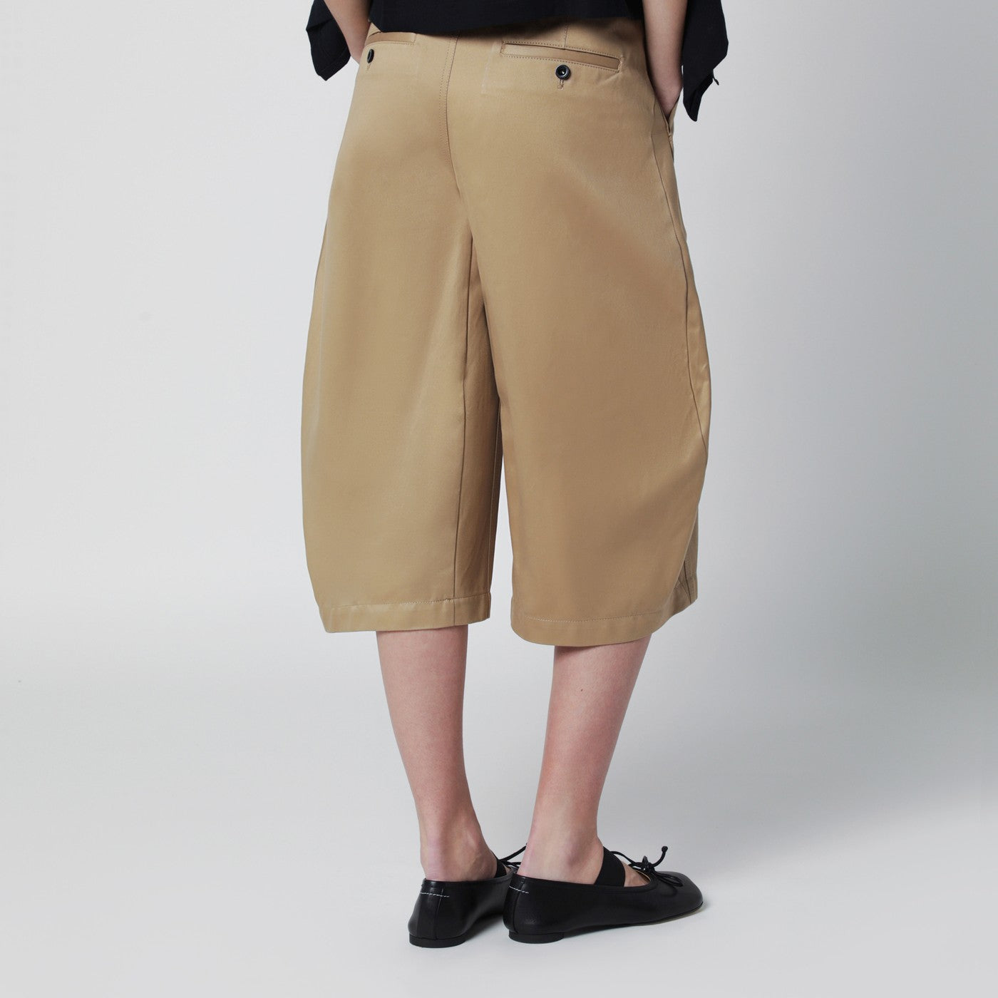 Sacai Beige Cotton Chino Bermuda Shorts Women