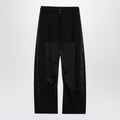 Sacai Wide-Leg Wool Trousers With Panels And Belt Women