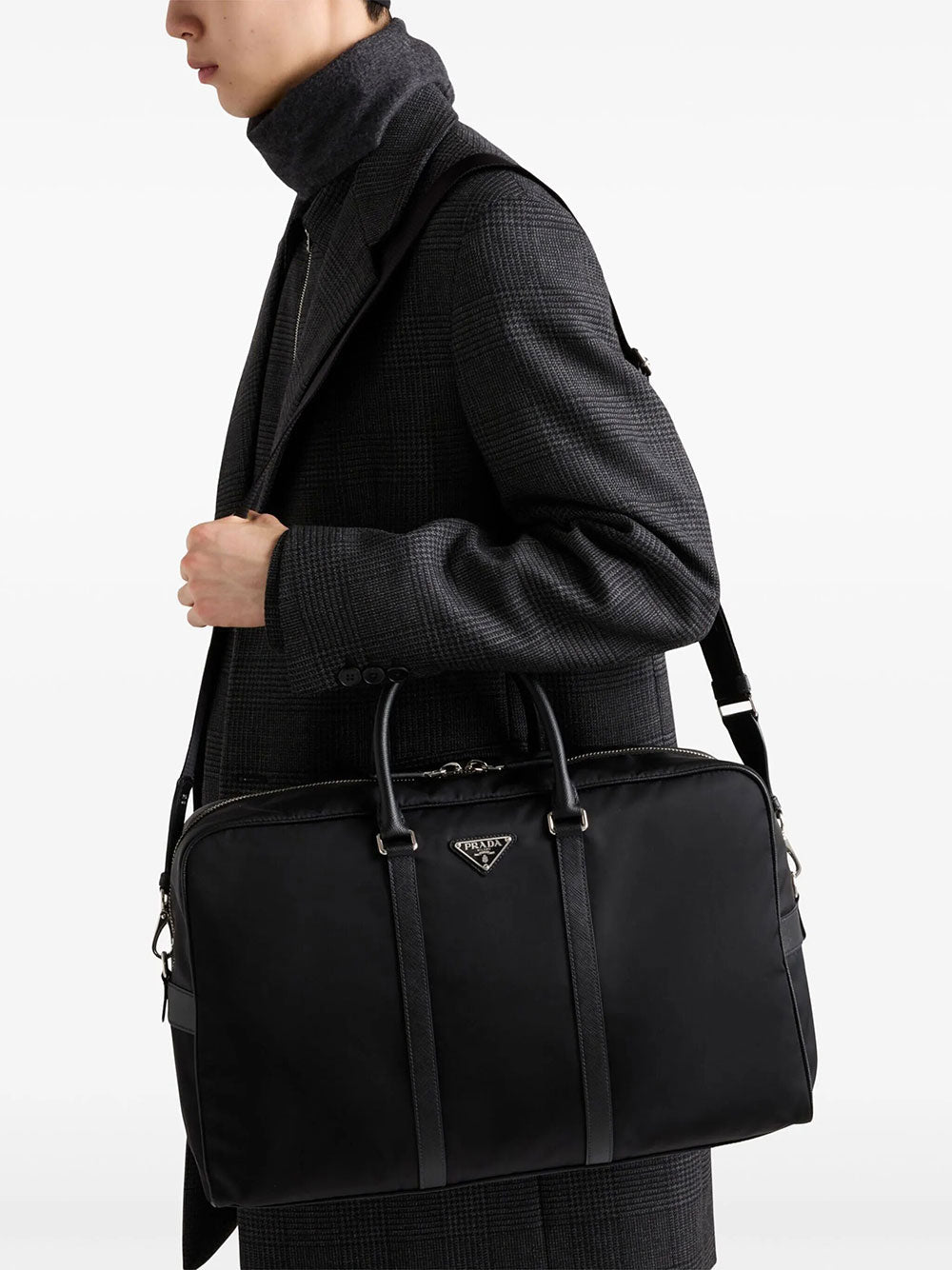 Prada Men Re-Nylon And Saffiano Leather Duffel Bag