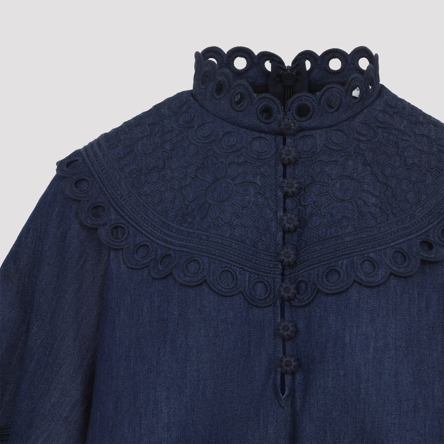 Zimmermann Mahon Broderie Denim Top Women
