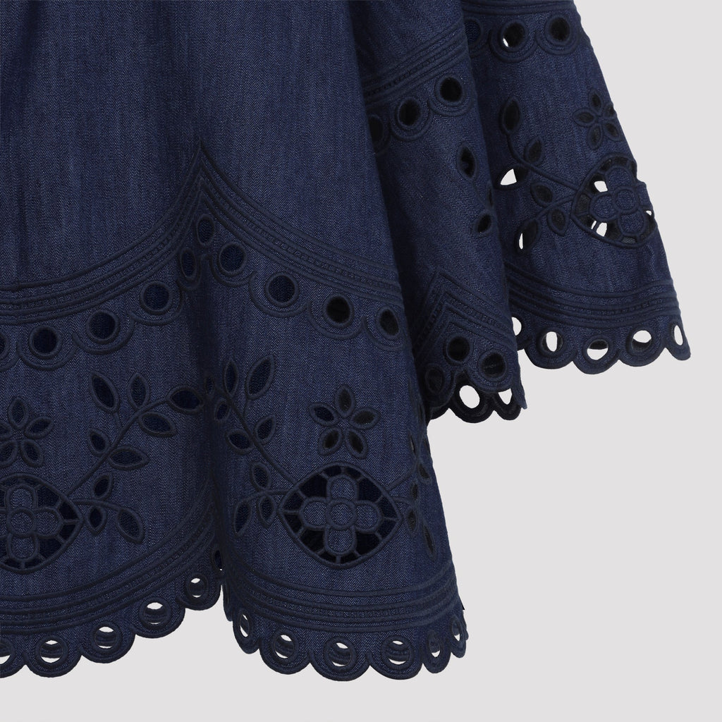 Zimmermann Mahon Broderie Denim Top Women