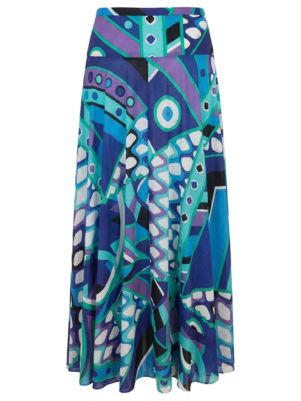 Pucci Women Vivara Print Long Cotton Skirt