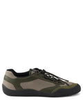 Prada Men Speedrock Leather And Mesh Fabric Sneakers