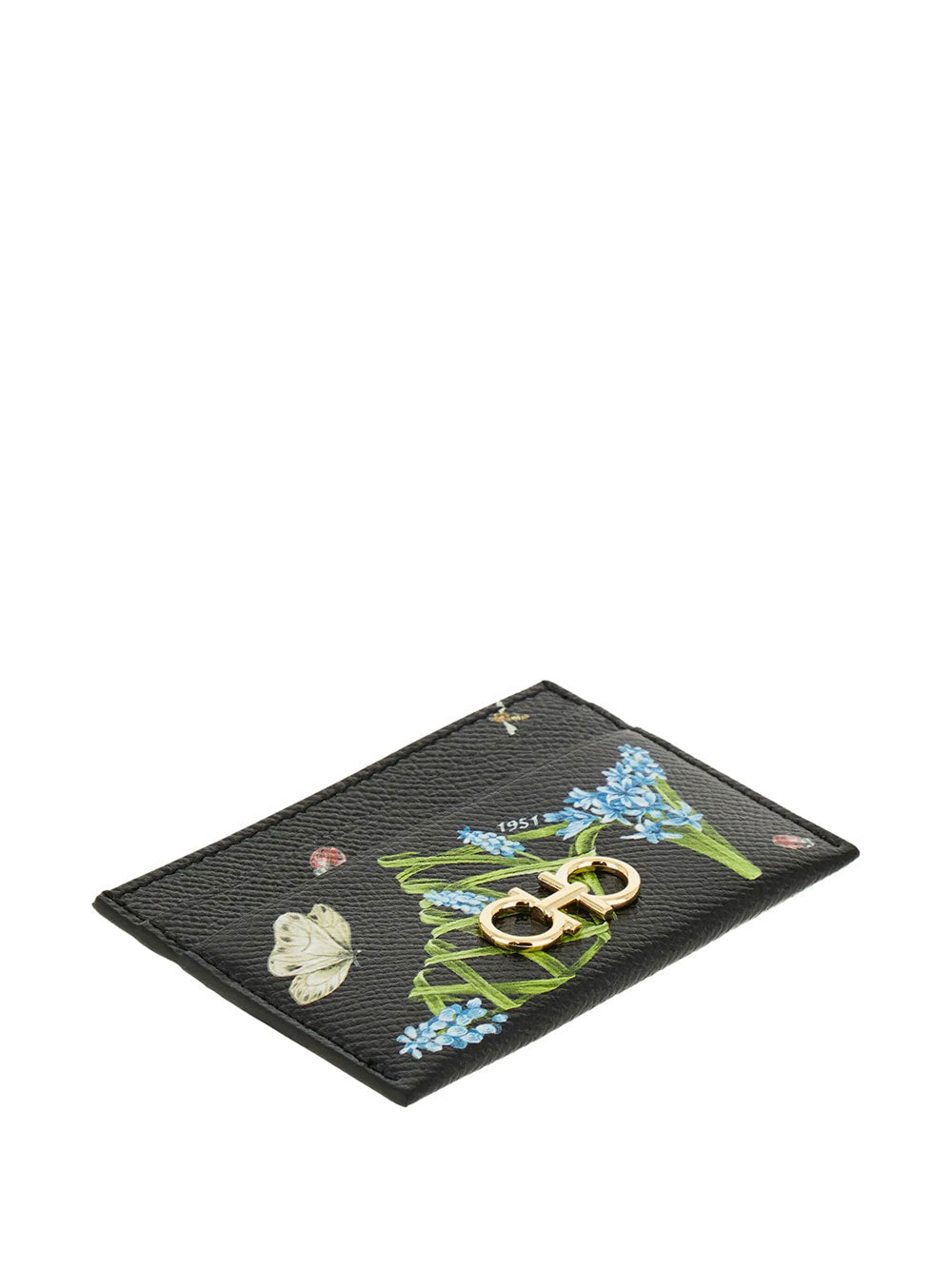 Ferragamo Women Gancini Card Holder With Floral Print