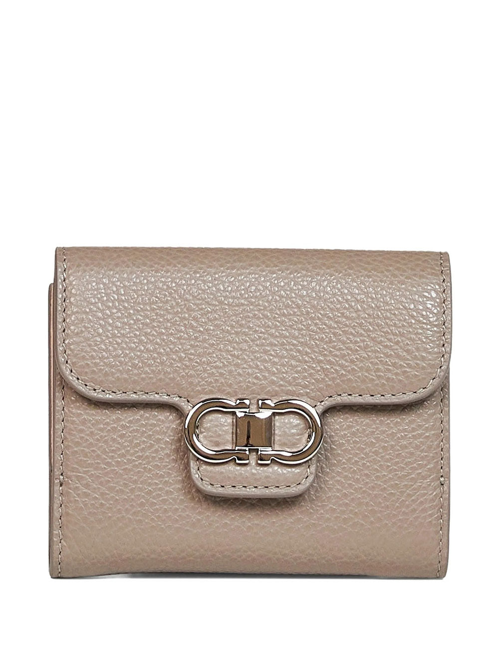 Ferragamo Women Gancini Grained Leather Compact Wallet