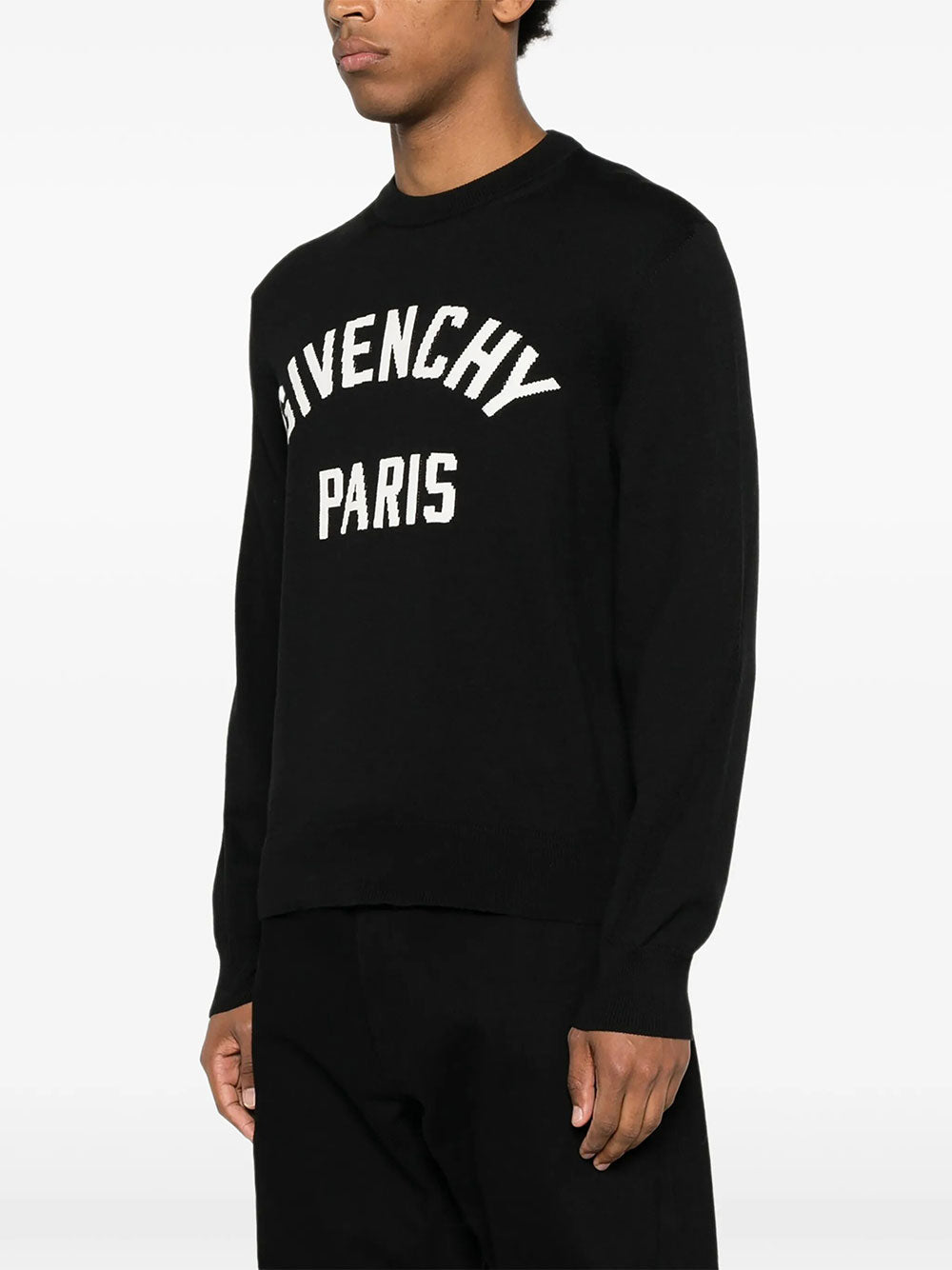 Givenchy Men Couture Seam Knitted Sweater With Givenchy Paris Detail