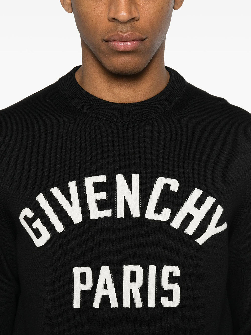Givenchy Men Couture Seam Knitted Sweater With Givenchy Paris Detail