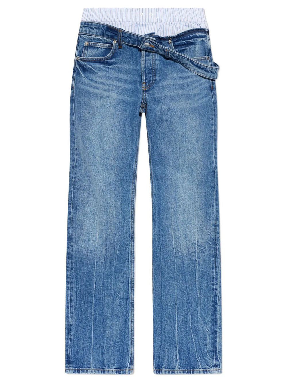 Alexander Wang Women Boxer Detail And Drop Waistband Slim Fit Jeans