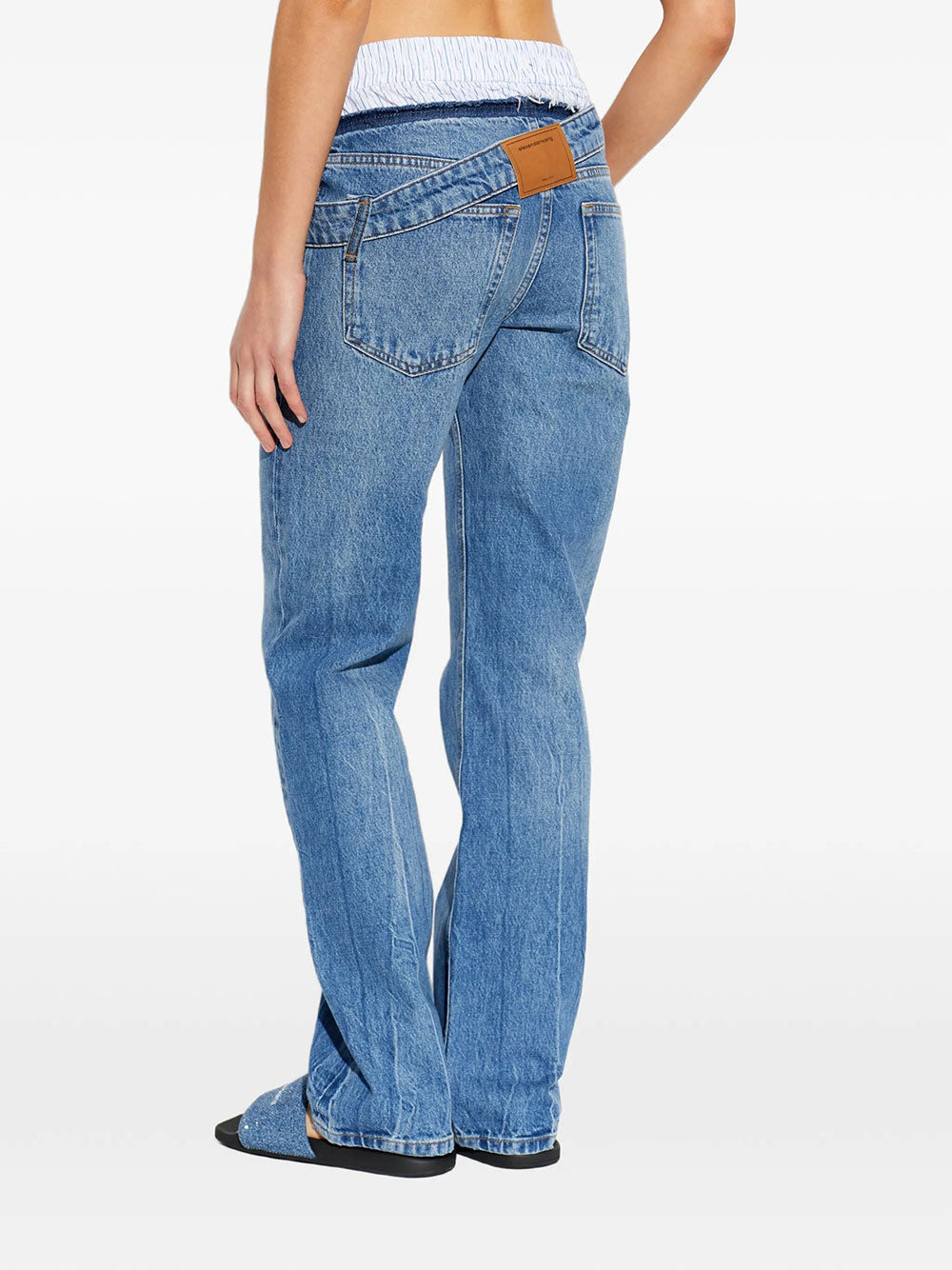 Alexander Wang Women Boxer Detail And Drop Waistband Slim Fit Jeans