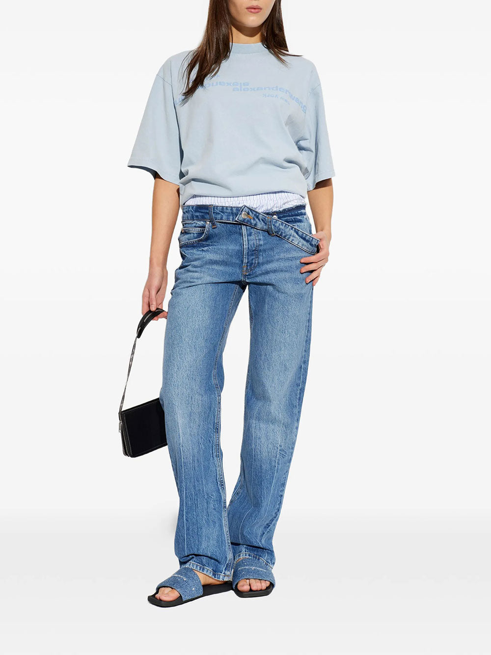 Alexander Wang Women Boxer Detail And Drop Waistband Slim Fit Jeans