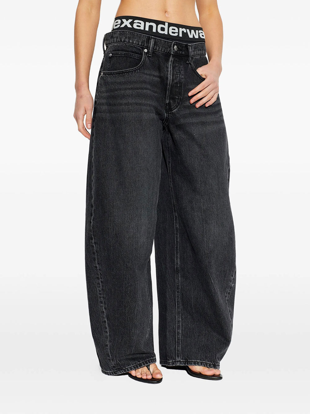 Alexander Wang Women Blow-Up Jeans With Logo Bike Short Waistband