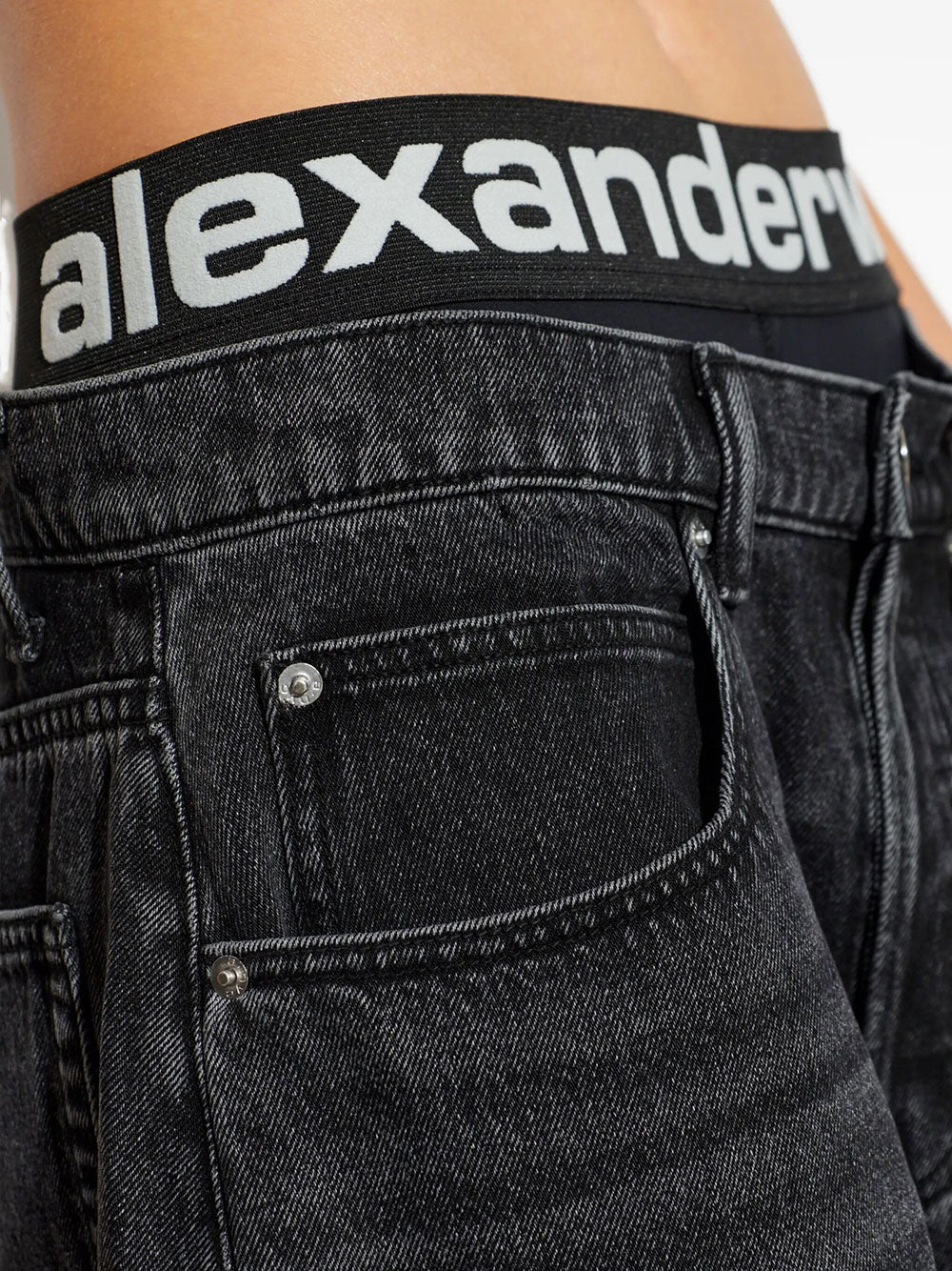 Alexander Wang Women Blow-Up Jeans With Logo Bike Short Waistband