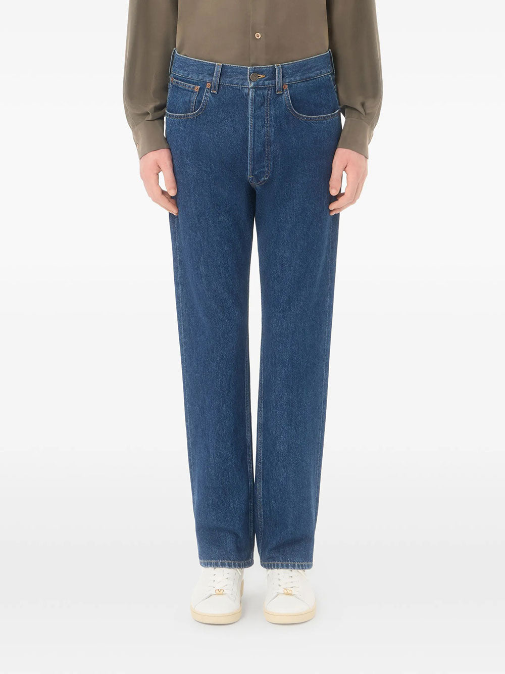 Valentino Garavani Men Valentino Denim Trousers With Vgold