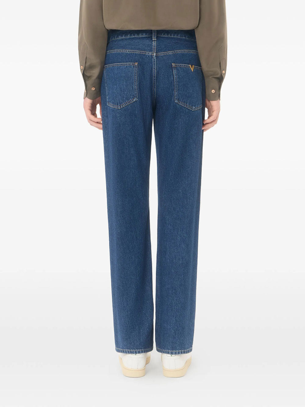 Valentino Garavani Men Valentino Denim Trousers With Vgold