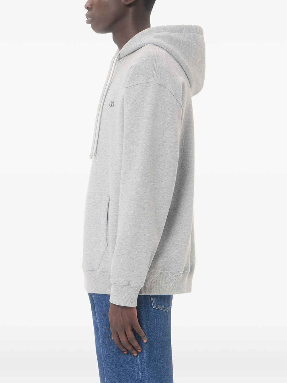 Valentino Garavani Men Valentino Cotton Hoodie With Vlogo Embroidery
