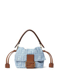 Fendi Women Mamma Baguette Small Ff Denim Mini-Bag