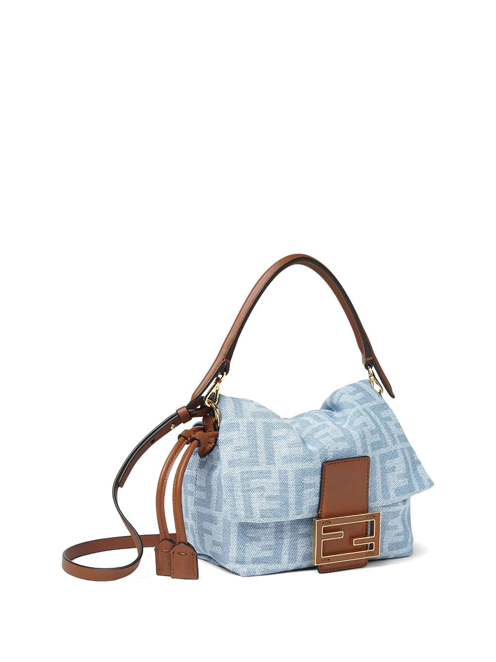 Fendi Women Mamma Baguette Small Ff Denim Mini-Bag