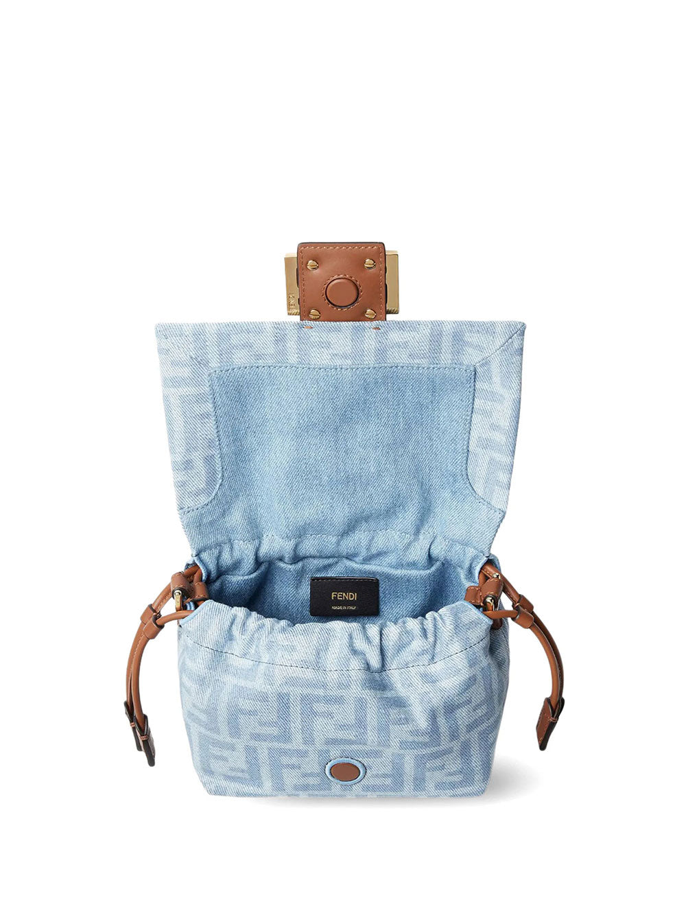 Fendi Women Mamma Baguette Small Ff Denim Mini-Bag