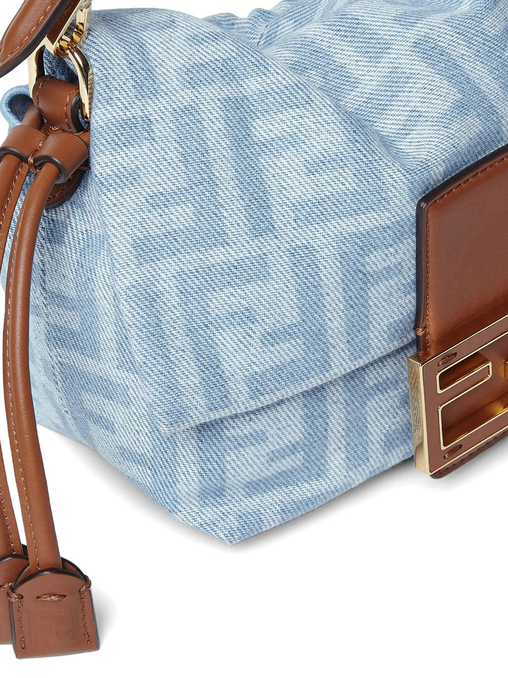 Fendi Women Mamma Baguette Small Ff Denim Mini-Bag