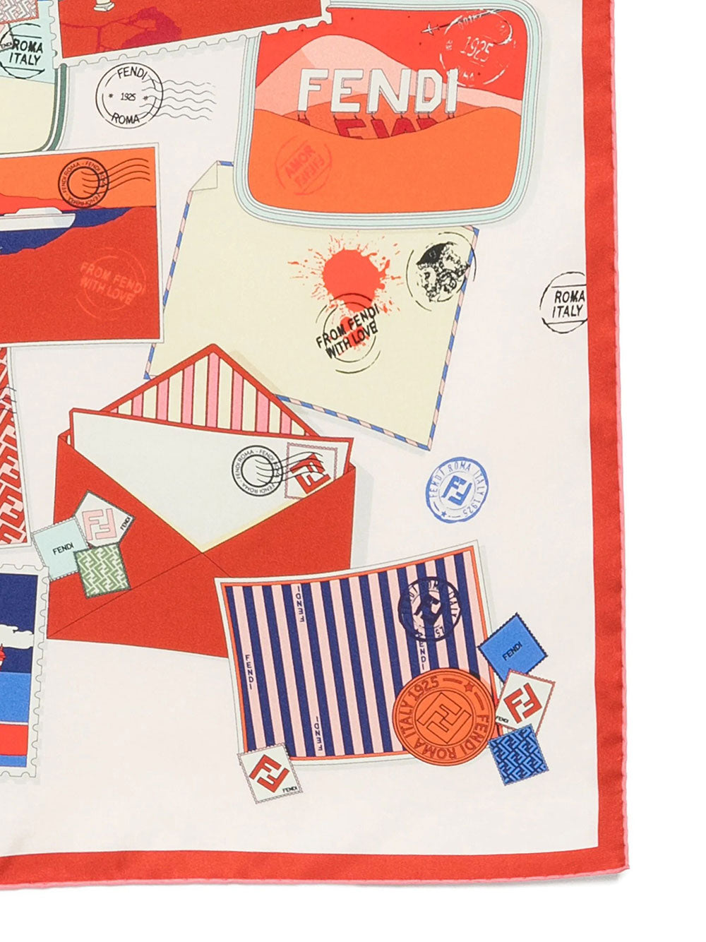 Fendi Women Foulard In Seta Stampata Multicolor