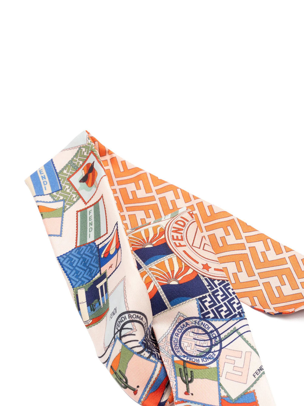 Fendi Women Bandeau In Seta Stampata Multicolor