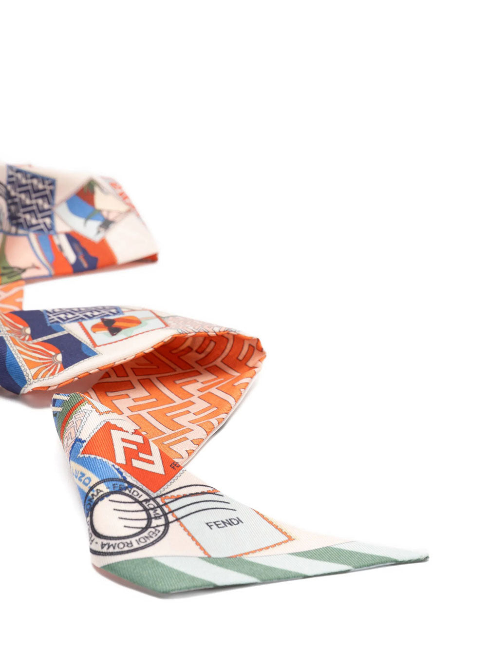 Fendi Women Bandeau In Seta Stampata Multicolor