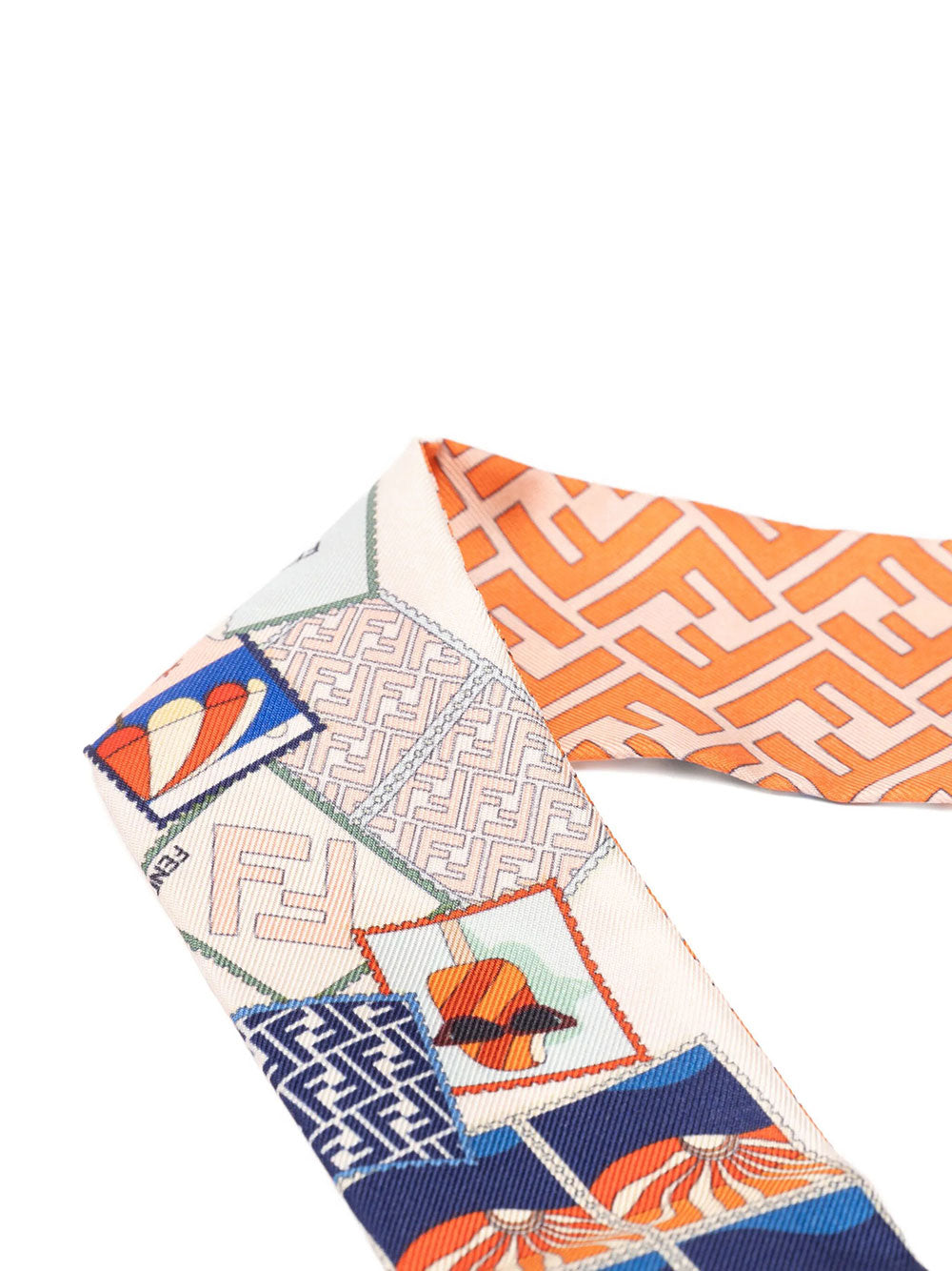 Fendi Women Bandeau In Seta Stampata Multicolor