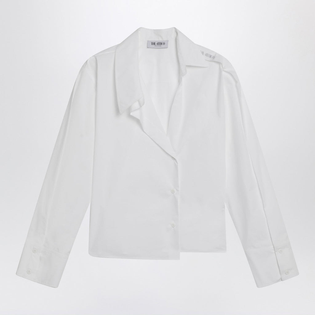 The Attico White Asymmetric Cotton Shirt Women