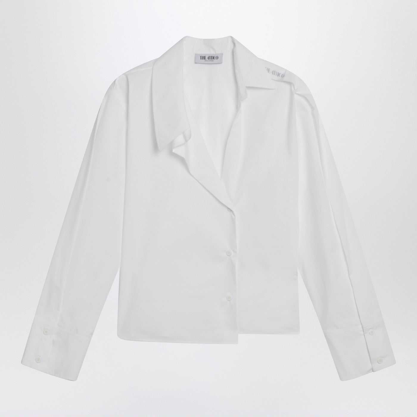 The Attico White Asymmetric Cotton Shirt Women
